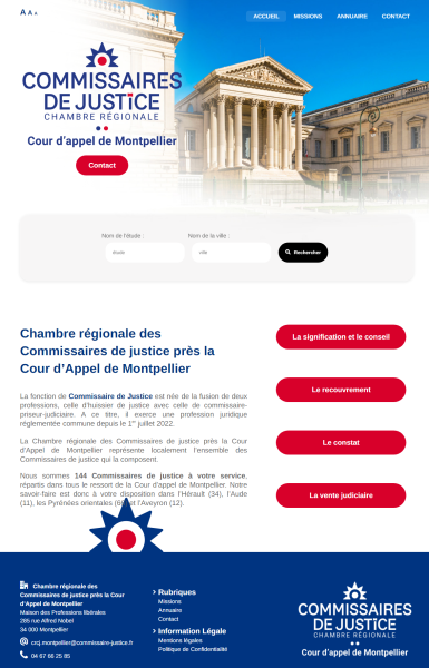 site chambre regionale des Commissaires de justice