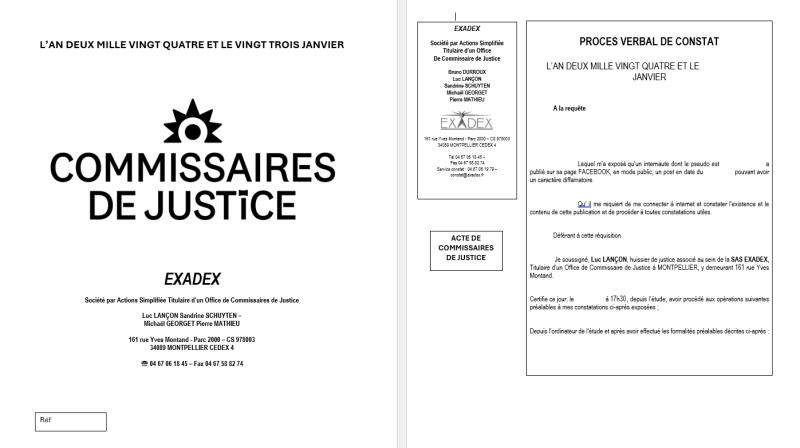 Pv de constat internet